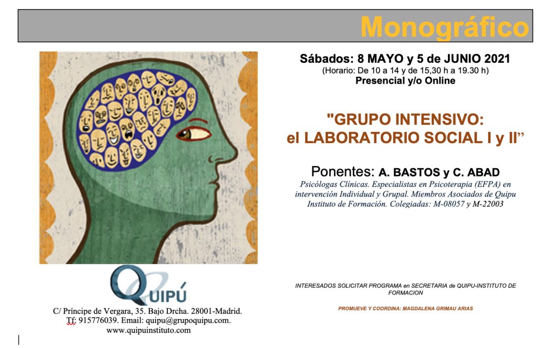 cartel curso monográfico grupo intensivo quipu formación psicólogos