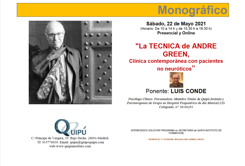 cartel clase monografico quipu instituto psicologo Madrid